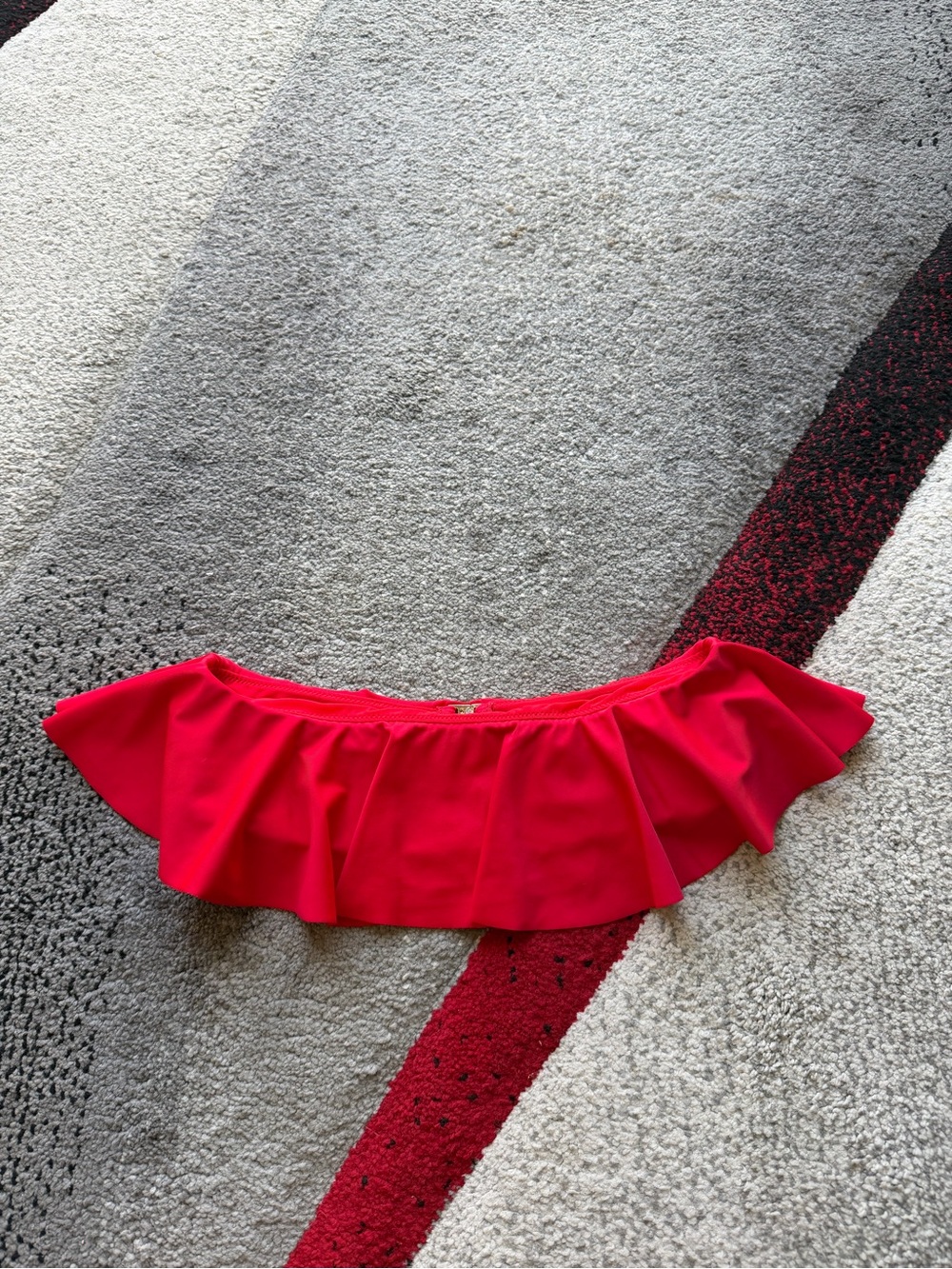 Milly Cabana Red Ruffled Strapless Bikini Top